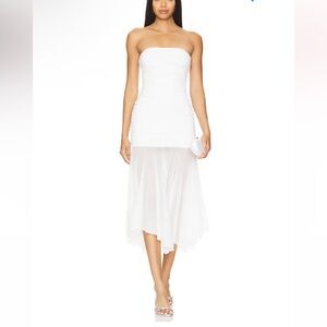 Superdown White Strapless Dress